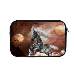 Steampunk, Awesome Steampunk Horse With Clocks And Gears In Silver Apple Macbook Pro 13  Zipper Case