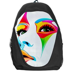 Colourful Art Face Backpack Bag by MaryIllustrations