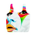 colourful art face Full Print Recycle Bags (M)  Back