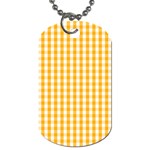 Pale Pumpkin Orange and White Halloween Gingham Check Dog Tag (One Side) Front