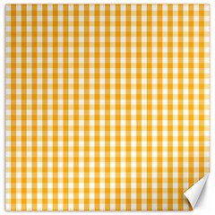 Pale Pumpkin Orange And White Halloween Gingham Check Canvas 20  X 20   by PodArtist