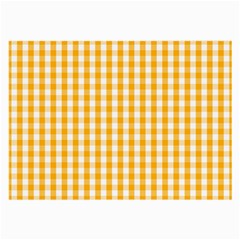Pale Pumpkin Orange And White Halloween Gingham Check Large Glasses Cloth by PodArtist