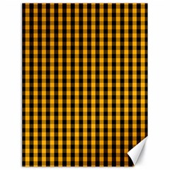 Pale Pumpkin Orange And Black Halloween Gingham Check Canvas 18  X 24   by PodArtist