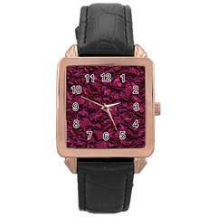 Jagged Stone 2a Rose Gold Leather Watch 