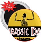 Jurassic Dad Dinosaur Skeleton Funny Birthday Gift 3  Magnets (10 pack)  Front