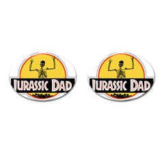 Jurassic Dad Dinosaur Skeleton Funny Birthday Gift Cufflinks (oval) by PodArtist