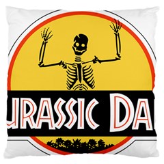 Jurassic Dad Dinosaur Skeleton Funny Birthday Gift Large Flano Cushion Case (one Side) by PodArtist