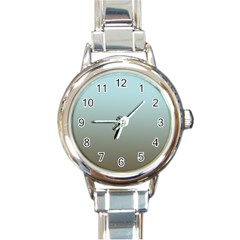 Blue Gold Gradient Round Italian Charm Watch by zenandchic