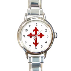 Crusader Cross Round Italian Charm Watch by Valentinaart