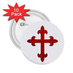 Crusader Cross 2 25  Buttons (10 Pack)  by Valentinaart