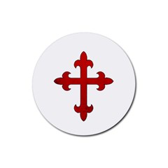 Crusader Cross Rubber Coaster (round)  by Valentinaart