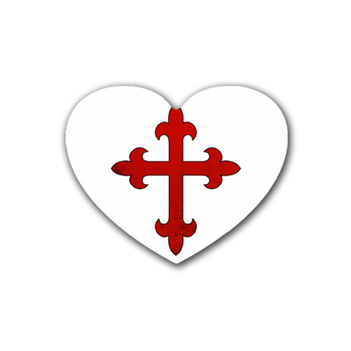 Crusader Cross Rubber Coaster (Heart) 