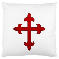 Crusader Cross Large Flano Cushion Case (one Side) by Valentinaart