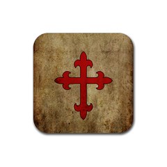 Crusader Cross Rubber Coaster (square)  by Valentinaart