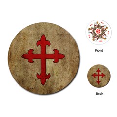 Crusader Cross Playing Cards (round)  by Valentinaart