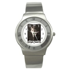 Sergei Yesenin Stainless Steel Watch by Valentinaart