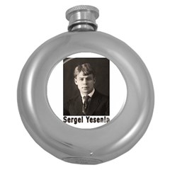 Sergei Yesenin Round Hip Flask (5 Oz) by Valentinaart