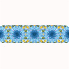 blue nice Daisy flower ang yellow squares Large Bar Mats