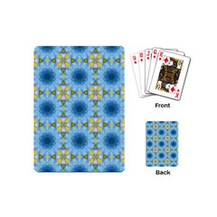 blue nice Daisy flower ang yellow squares Playing Cards (Mini) 