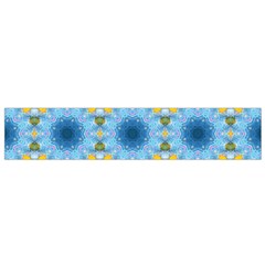 blue nice Daisy flower ang yellow squares Flano Scarf (Small)