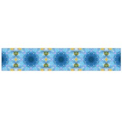 Blue Nice Daisy Flower Ang Yellow Squares Flano Scarf (large)