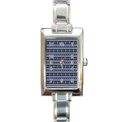 Fancy Tribal Border Pattern 17d Rectangle Italian Charm Watch