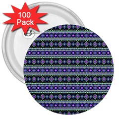 Fancy Tribal Border Pattern 17d 3  Buttons (100 pack) 