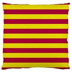 Red & Yellow Stripesi Large Cushion Case (two Sides)