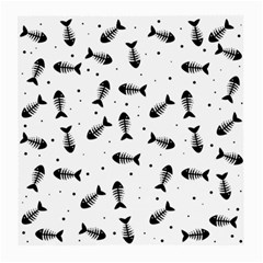 Fish Bones Pattern Medium Glasses Cloth (2-side) by Valentinaart
