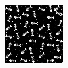 Fish Bones Pattern Medium Glasses Cloth (2-side) by Valentinaart