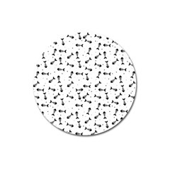 Fish Bones Pattern Magnet 3  (round) by Valentinaart