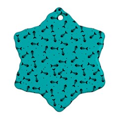 Fish Bones Pattern Snowflake Ornament (two Sides) by ValentinaDesign