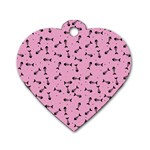 Fish bones pattern Dog Tag Heart (One Side) Front