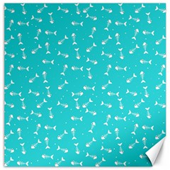 Fish Bones Pattern Canvas 20  X 20   by ValentinaDesign