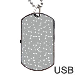 Fish Bones Pattern Dog Tag Usb Flash (two Sides) by ValentinaDesign