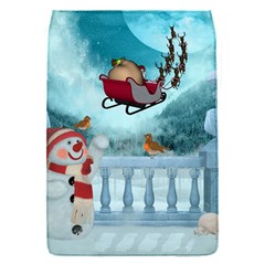 Christmas Design, Santa Claus With Reindeer In The Sky Flap Covers (s)  by FantasyWorld7