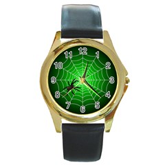 Test Round Gold Metal Watch by Podartistsx