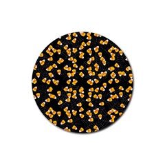 Candy Corn Rubber Coaster (round)  by Valentinaart