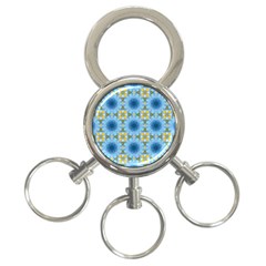 Blue Nice Daisy Flower Ang Yellow Squares 3-ring Key Chains by MaryIllustrations