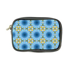 Blue Nice Daisy Flower Ang Yellow Squares Coin Purse