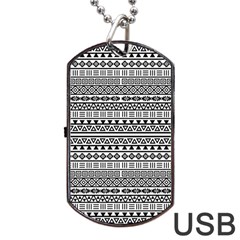 Aztec Influence Pattern Dog Tag Usb Flash (two Sides) by ValentinaDesign