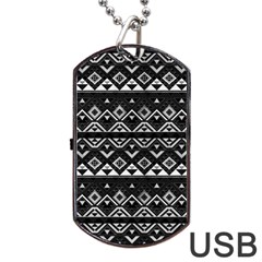 Aztec Influence Pattern Dog Tag Usb Flash (one Side) by ValentinaDesign