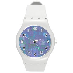 Abstract Art Round Plastic Sport Watch (m) by ValentinaDesign