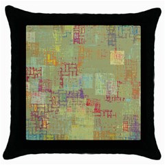 Abstract Art Throw Pillow Case (black) by ValentinaDesign