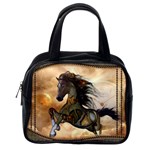 Steampunk, Wonderful Steampunk Horse With Clocks And Gears, Golden Design Classic Handbags (One Side)