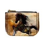 Steampunk, Wonderful Steampunk Horse With Clocks And Gears, Golden Design Mini Coin Purses