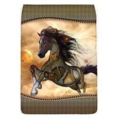 Steampunk, Wonderful Steampunk Horse With Clocks And Gears, Golden Design Flap Covers (l)  by FantasyWorld7