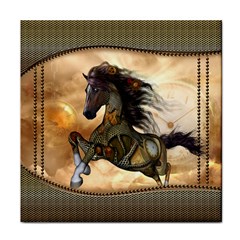 Steampunk, Wonderful Steampunk Horse With Clocks And Gears, Golden Design Face Towel by FantasyWorld7