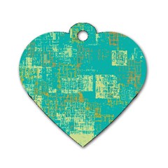 Abstract Art Dog Tag Heart (two Sides) by ValentinaDesign