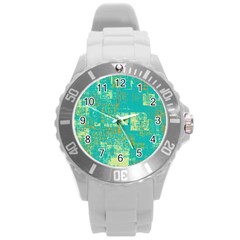 Abstract Art Round Plastic Sport Watch (l) by ValentinaDesign